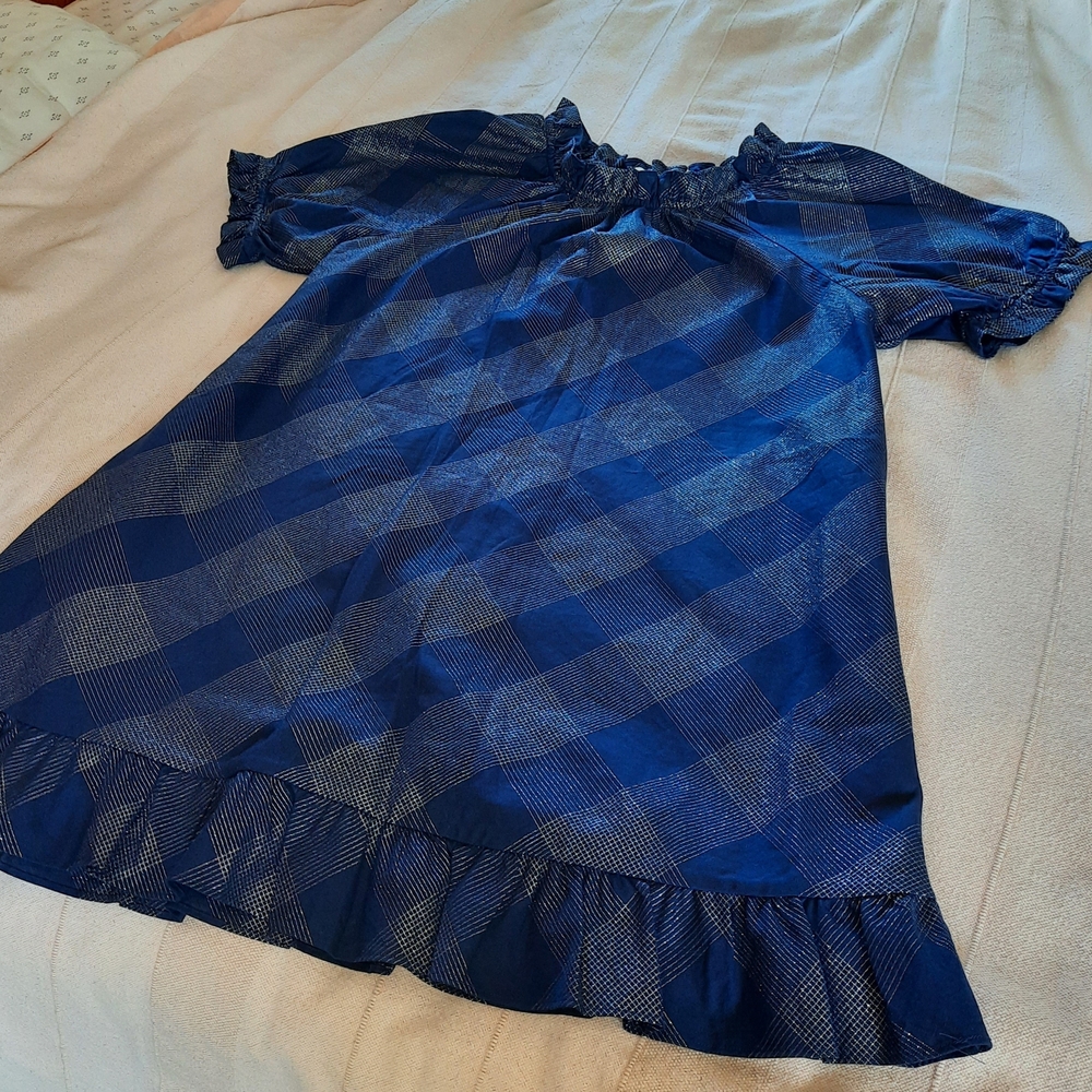 Hill House Kathrine Navy Glitter Check